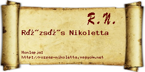 Rózsás Nikoletta névjegykártya