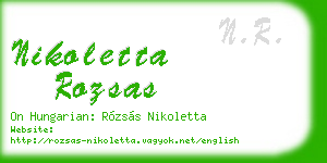 nikoletta rozsas business card
